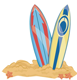 surfboard in the sand